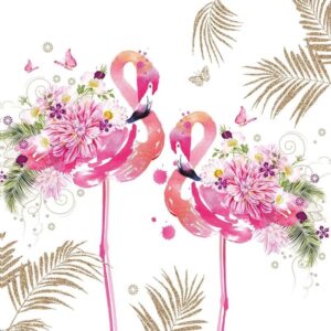 Guardanapo Floral Flamingos 33x33