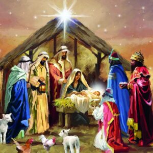 Guardanapo Nativity Collage 33x33