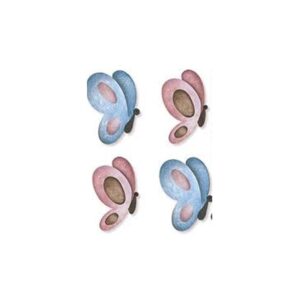 Litoarte Aplique Em Papel E Mdf - Borboletas Azul E Rosa