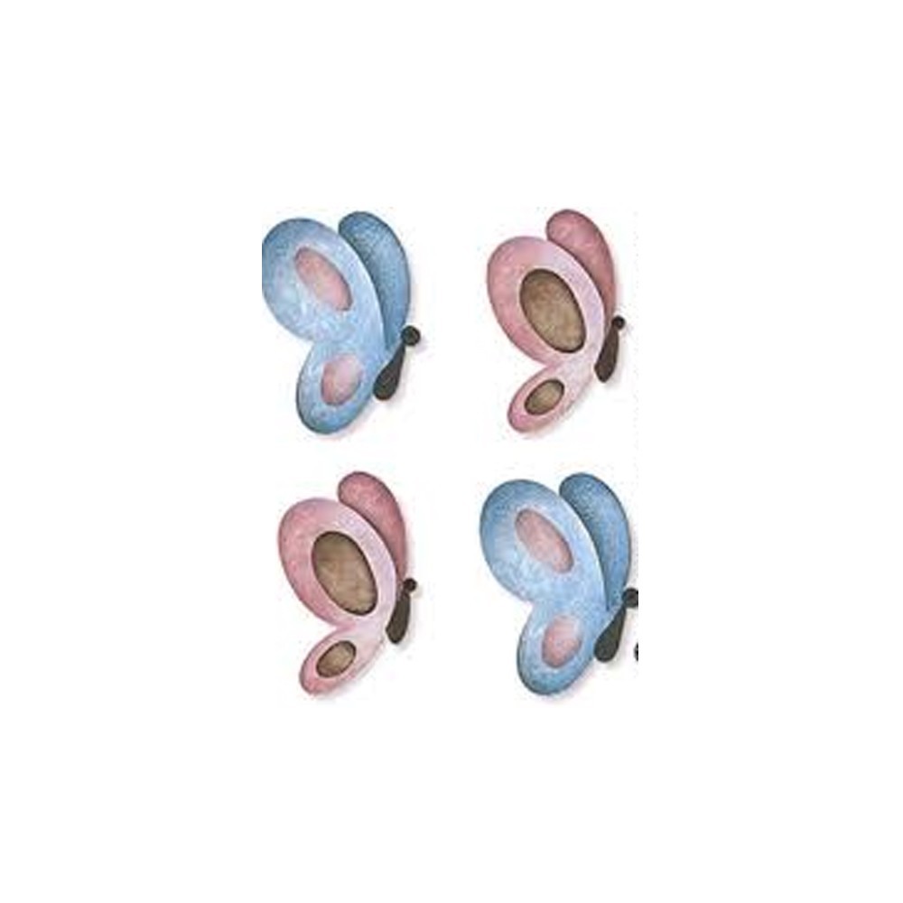 Litoarte Aplique Em Papel E Mdf - Borboletas Azul E Rosa Litoarte Aplique Em Papel E Mdf – Borboletas Azul E Rosa