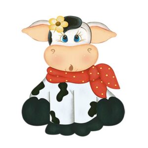 Litoarte Aplique Em Papel E Mdf - Vaca Sentada