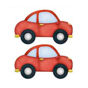 Litoarte Aplique Em Papel E Mdf 2 Un. - Carros Vermelhos