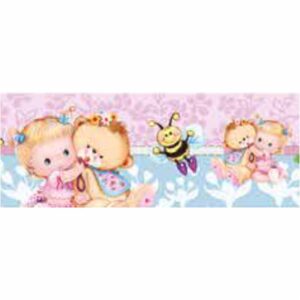 Barra Adesiva Litocart 44x4cm - Lb-603 Menina E Ursinho