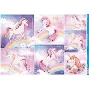 Litoarte Papel Decoupage Unicórnios 49x34,3