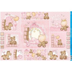 Litoarte Papel Decoupage Bebê Feminino 49x34,3