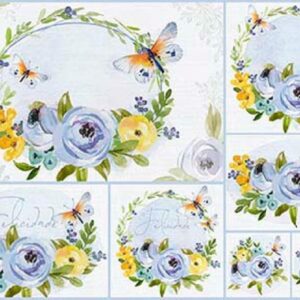 Litoarte Papel Decoupage Rosas Azuis 49x34,3