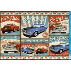 Litoarte Papel Decoupage Carros Vintage 49x34,3
