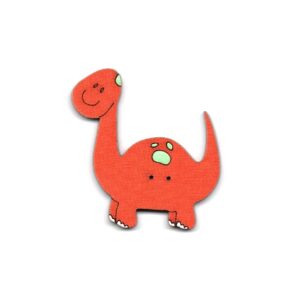 Aplique Botão Patchwork Dinossauro Laranja 2x2cm Cod.21