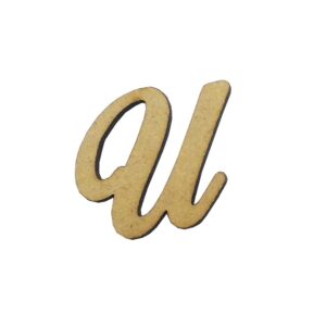 Aplique Laser Letra Cursiva Maiuscula U 3cm