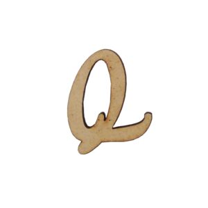 Aplique Laser Letra Cursiva Maiuscula Q 3cm