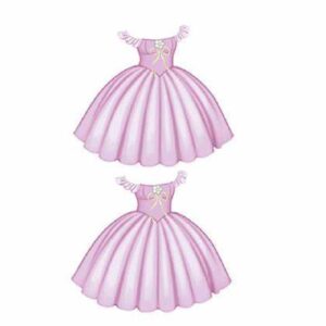 Aplique Em Papel E Mdf Litoarte Vestido Rosa