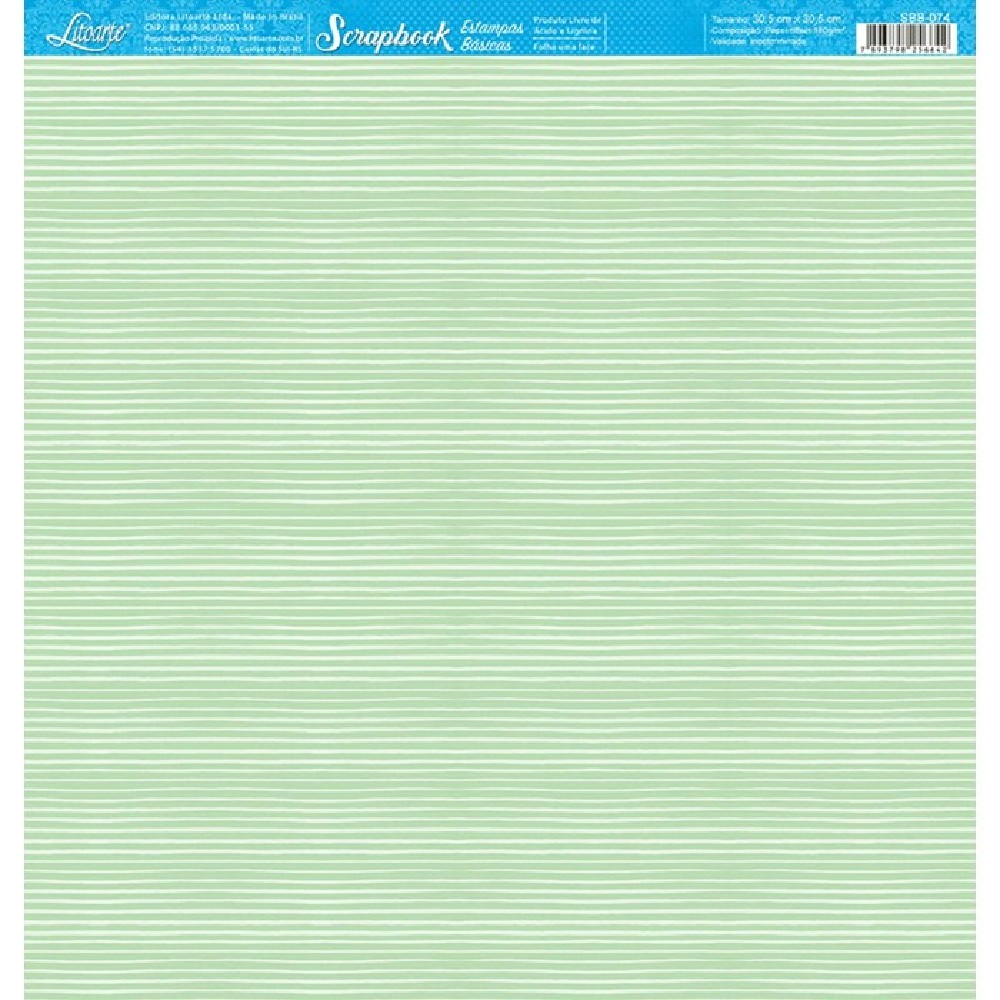 Litoarte Scrapbook Listras Verde Litoarte Scrapbook Listras Verde