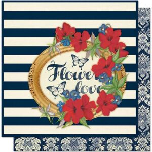 Litoarte Scrapbook Dupla Face Moldura E Flores