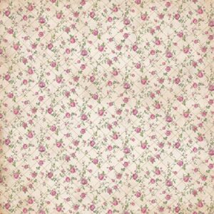 Litoarte Bloco Scrapbook Decor 30x30 Shabby Chic Rosas