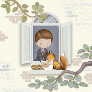 Litoarte Bloco Scrapbook Decor 30x30 Primeira Eucaristia Menino