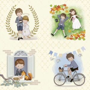 Litoarte Bloco Scrapbook Decor 30x30 Primeira Eucaristia Menino