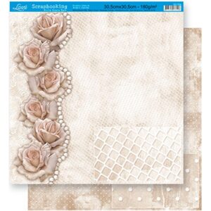 Litoarte Scrapbook Dupla Face Rosas Com Perolas