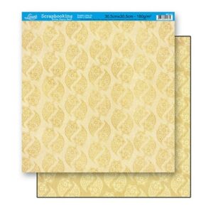 Litoarte Scrapbook Dupla Face Paisley Amarelo