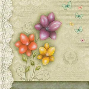 Litoarte Scrapbook Dupla Face Flores E Renda