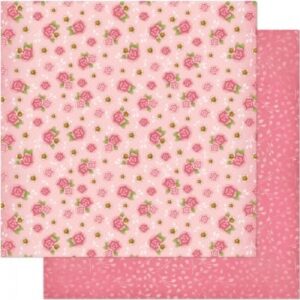 Litoarte Scrapbook Dupla Face Flores Rosa