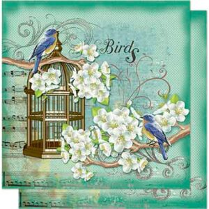 Litoarte Scrapbook Dupla Face Gaiolas E Flores