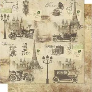 Litoarte Scrapbook Dupla Face Carros Vintage