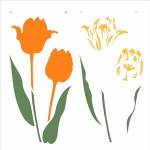Stencil 30,5x30,5 Flor Tulipa