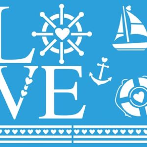 Litoarte Stencil Retangular 20x25cm - Love E Elementos Nauticos
