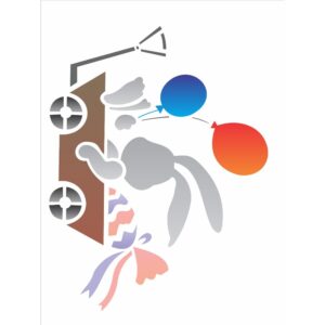 Stencil 15x20 Coelho Carrinho