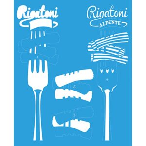 Litoarte Stencil Retangular 20x25cm - Massa Rigatoni - Sobreposição