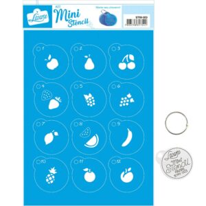 Litoarte Stencil 4,5x4,5 Kit Mini Stencil Frutas