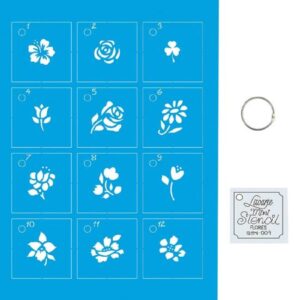 Litoarte Stencil 4,5x4,5 Kit Mini Stencil Flores
