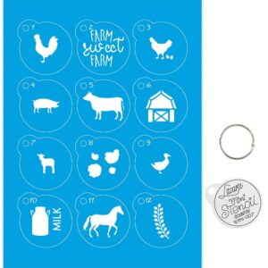 Litoarte Stencil 4,5x4,5 Kit Mini Stencil Country