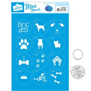 Litoarte Stencil 4,5x4,5 Kit Mini Stencil Cachorrinhos