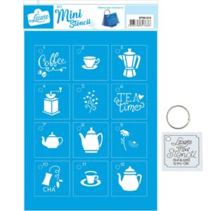 Litoarte Stencil 4,5x4,5 Kit Mini Stencil Chá E Café
