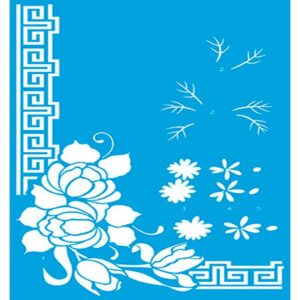 Litoarte Stencil 21x34,4 - Flor Rosa Antiga Sobreposição