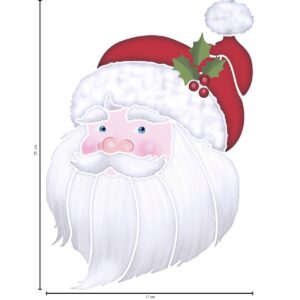 Litoarte Stencil Natal Medio Rosto Do Papai Noel Sobreposição 17x21