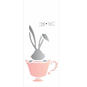 Stencil 10x30 Coelho Na Xicara
