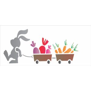 Stencil 10x30 Coelho Carrinhos