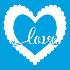 Litoarte Stencil 10x10 - Coração Love