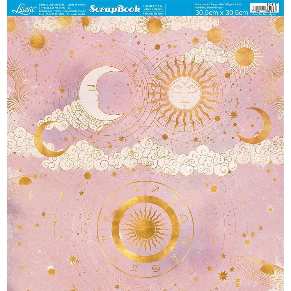 Litoarte Scrapbook Dupla Face Meu Signo Litoarte Scrapbook Dupla Face Meu Signo