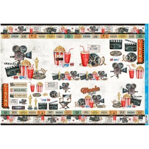 Litoarte Papel Decoupage Cinema Aquarela 49x34,3