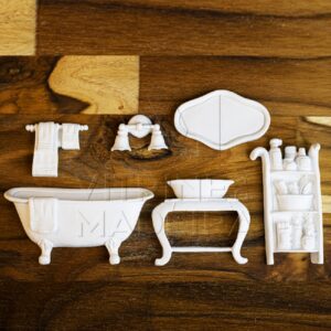 Resina Jogo De Banheiro Clássico 6 Peças