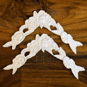 Resina Aplique Cantoneira De Botoes De Rosa Com 2 Un. 11cm