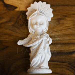 Resina Aplique Sagrado Coracao De Maria Baby 7x14 Cm