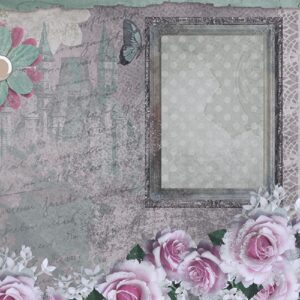 Litoarte Scrapbook Dupla Rosas Molduras Borboletas