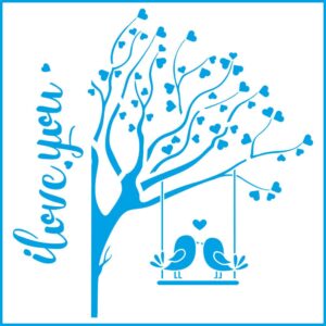 Litoarte Stencil 25x25 Arvore De Corações
