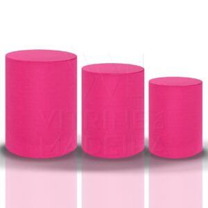 Capa Tecido Trio De Cilindro Rosa Neon