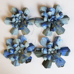 Flor Artesanal Em Papel Trabalhada- Azul Claro