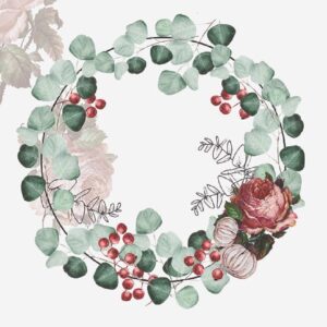 Guardanapo Wreath Of Eucalyptus Grey 33x33